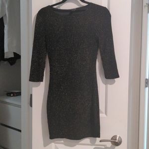 Black forever 21 sparkly 3/4 sleeve bodycon dress